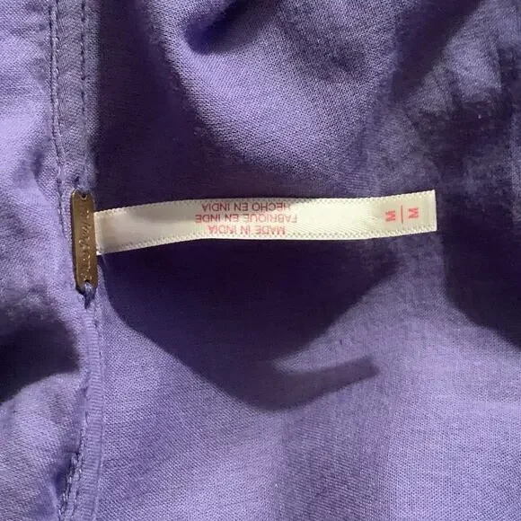 Free People Embroidered Bohemian Western Babydoll Mini Dress Periwinkle Sz M - Picture 12 of 13